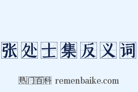 张处士集反义词是什么意思的图片